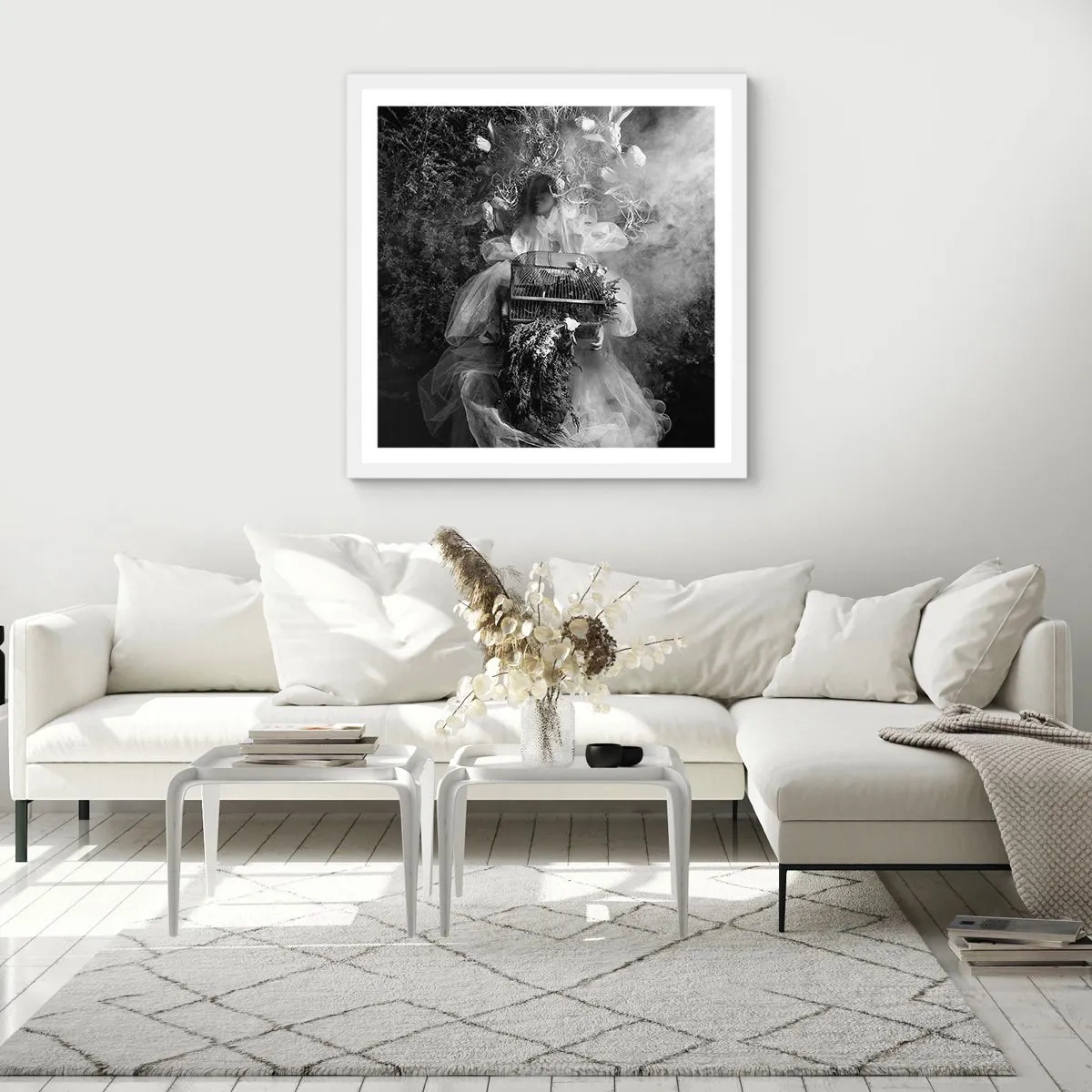 Plakát v bílém rámu - Matka Příroda - 50x50 cm