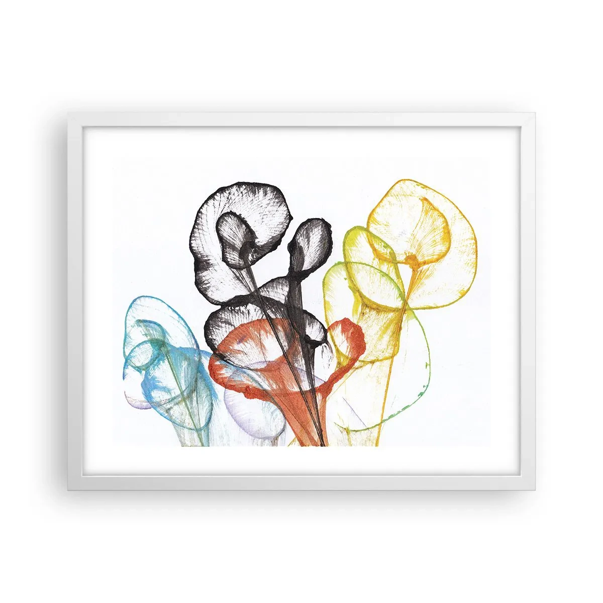 Plakát v bílém rámu - Květiny s duší - 50x40 cm