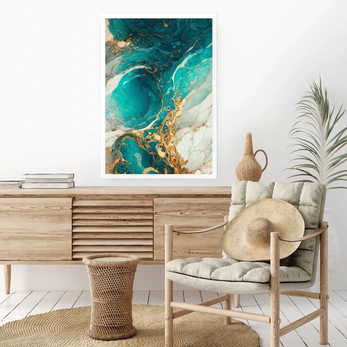 Plakát - Kompozice se zlatými žilami - 61x91 cm