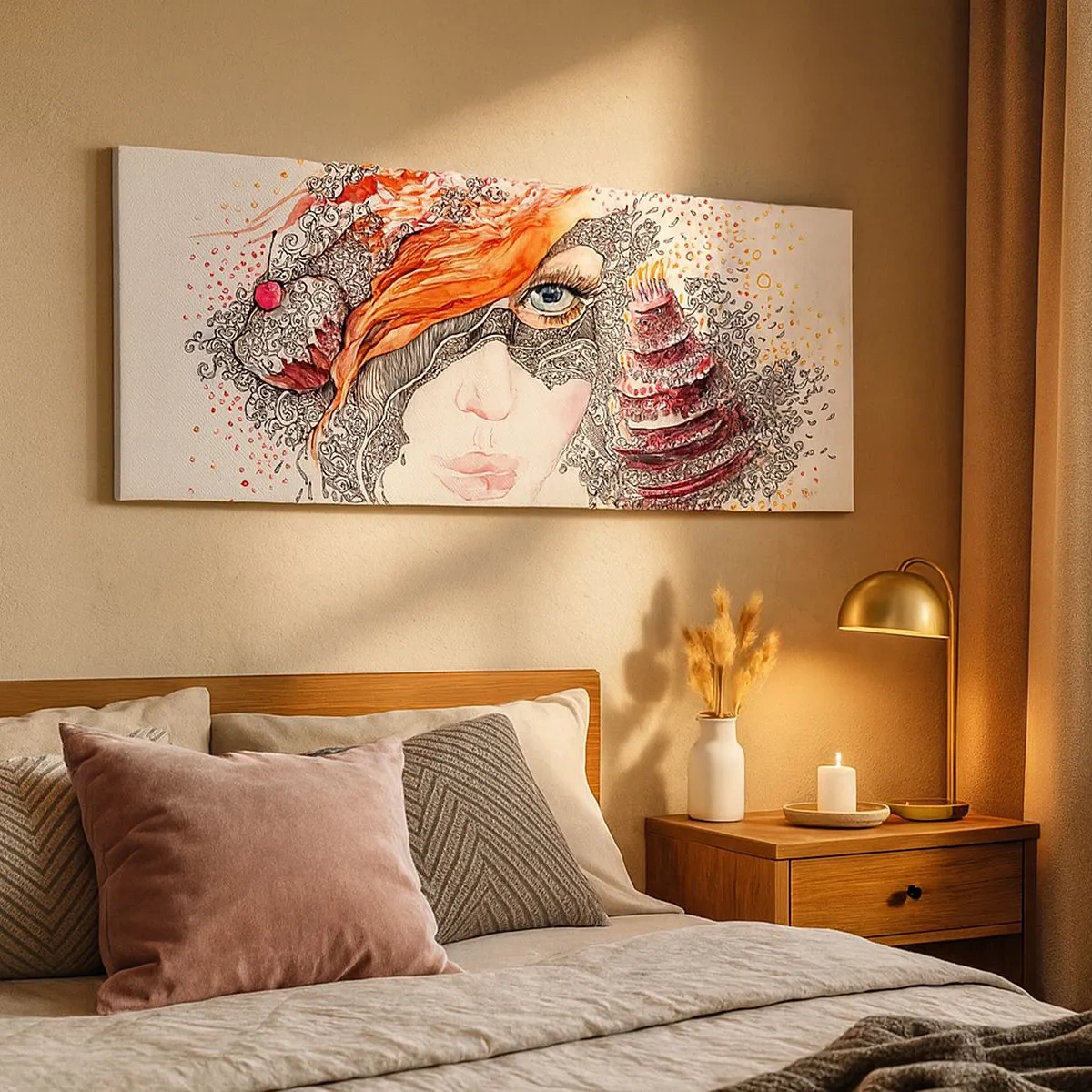 Obraz na plátně - S ní je každý den svátek - 100x40 cm