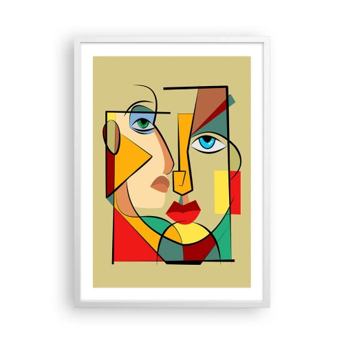 Plakát v bílém rámu - Shodný pár - 50x70 cm