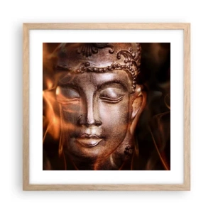 Plakát v rámu světlý dub - Existuje pouze zde a nyní - 40x40 cm