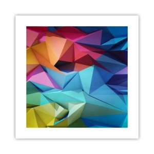 Plakát - Duhové origami - 40x40 cm