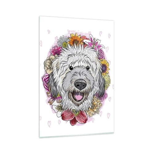 Obraz na skle - Štěněcí radost - 80x120 cm