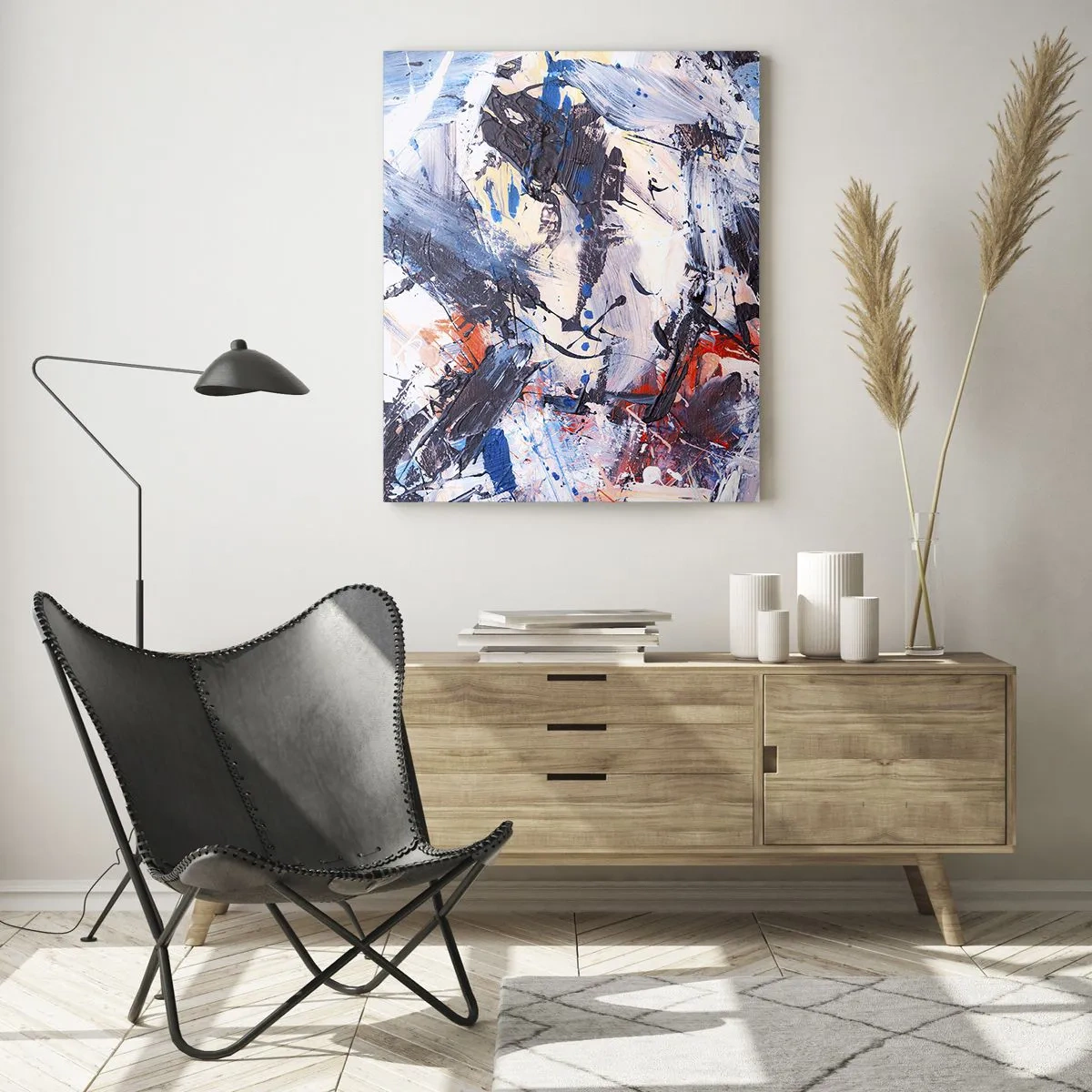 Obraz na skle - Bláznivý tanec abstrakce - 70x100 cm