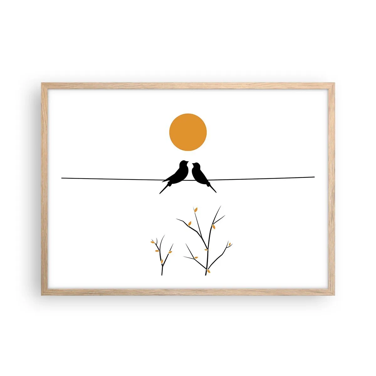 Plakát v rámu světlý dub - Slavíčí večer - 70x50 cm