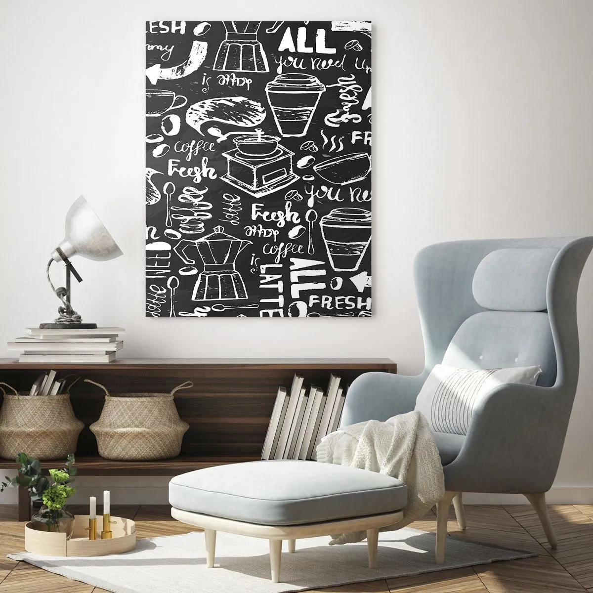 Obraz na skle - All you need is… - 50x70 cm