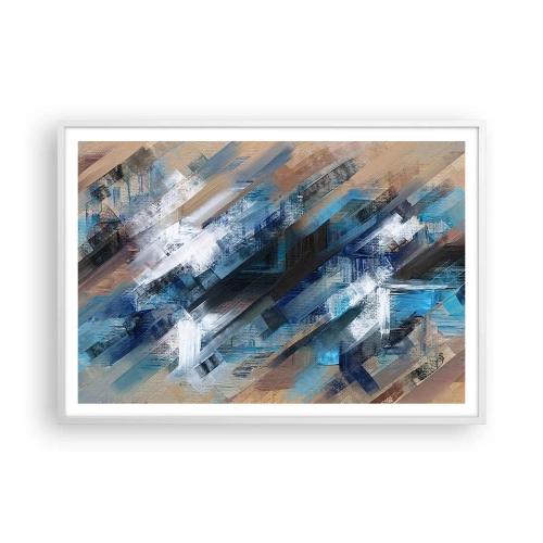 Plakát v bílém rámu - Na modrém úkosu - 100x70 cm