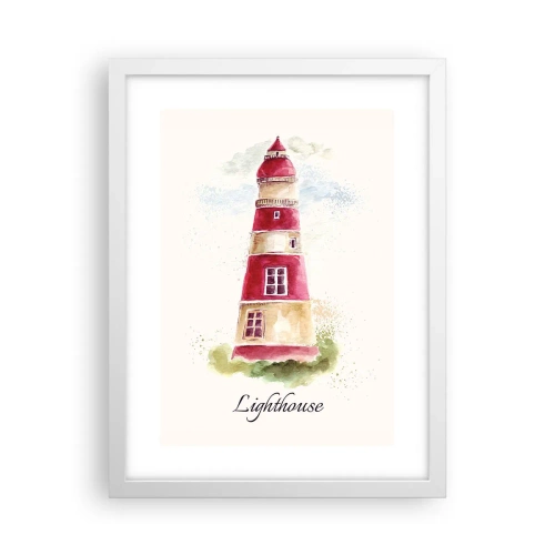 Plakát v bílém rámu - Tady je vždy počasí - 30x40 cm