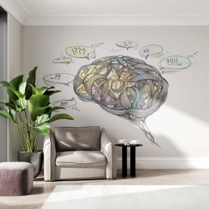 Fototapeta Premium Sand - Člověk - velká hádanka - Abstrakce, Mozek, Grafika - 150x105 cm