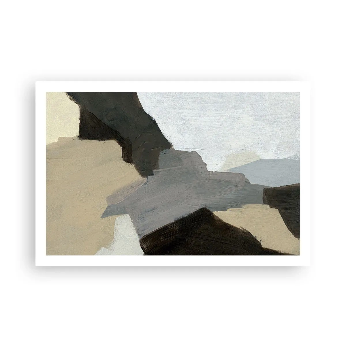Plakát - Abstrakce: křižovatka šedi - 91x61 cm
