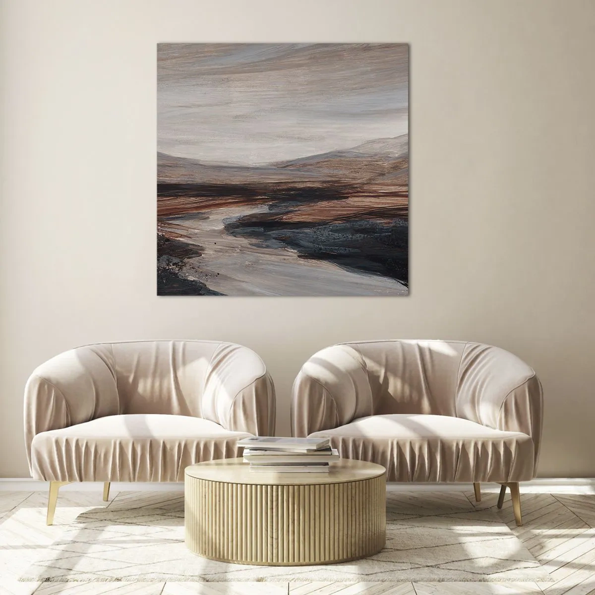 Obraz na skle -  Klidné údolí - 70x70 cm