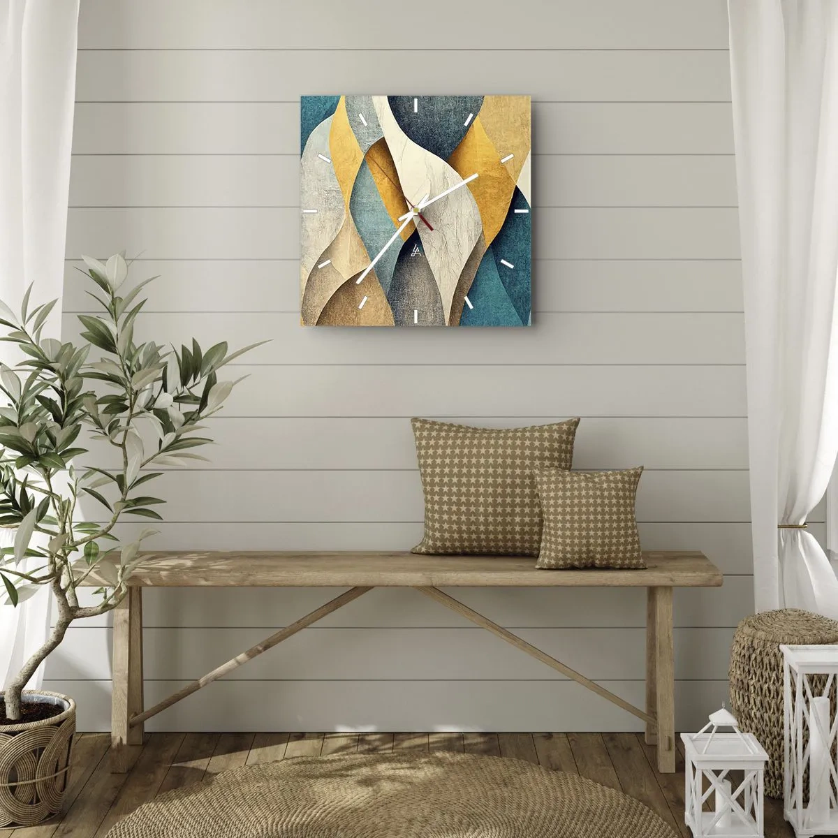 Nástěnné hodiny - Rytmus a vlnění - 40x40 cm