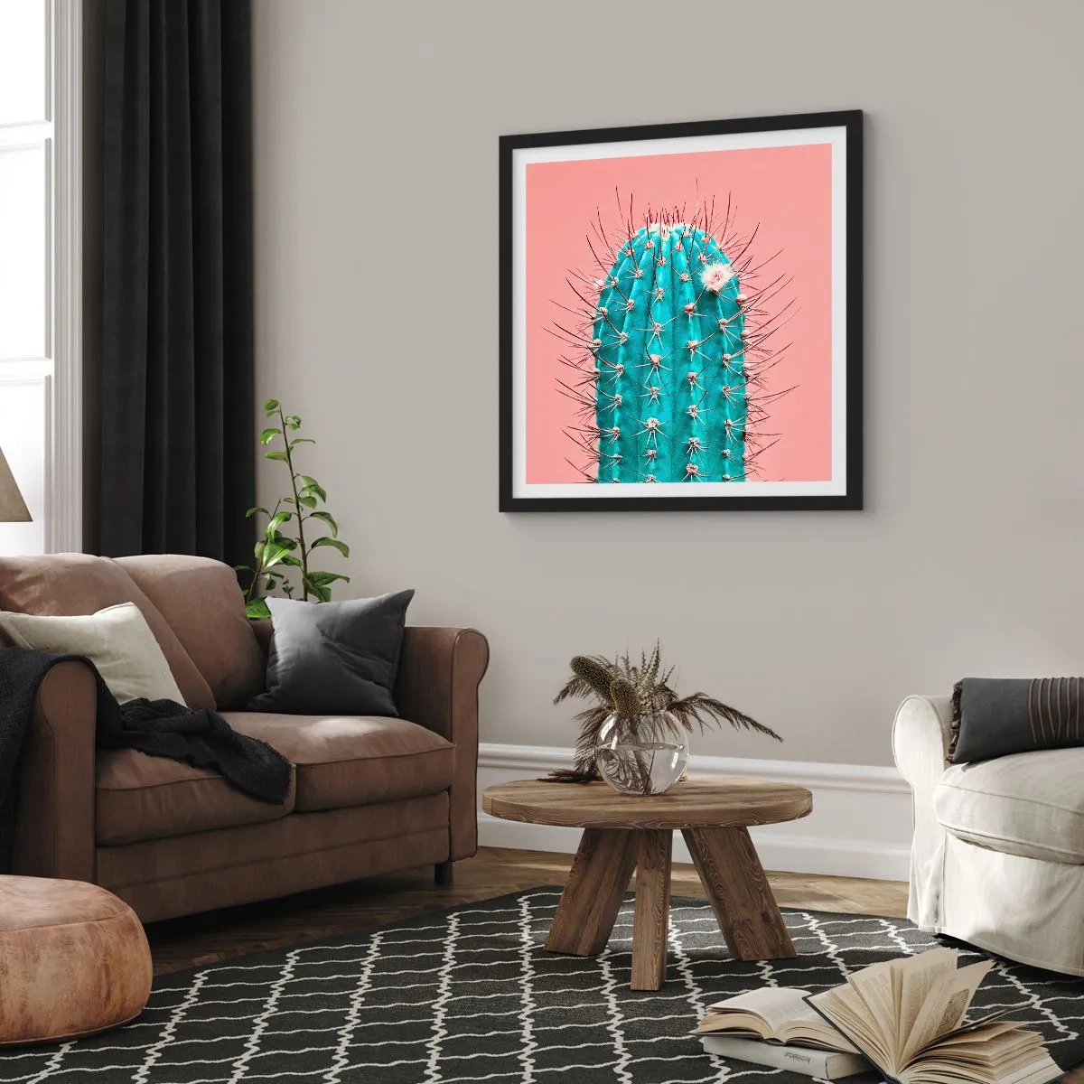 Plakát v černém rámu - Jen koukej - 60x60 cm