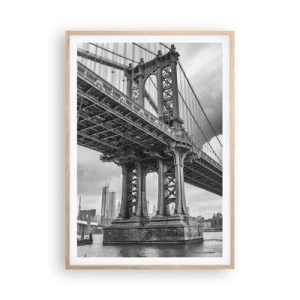 Plakát v rámu světlý dub - Do srdce města - 70x100 cm