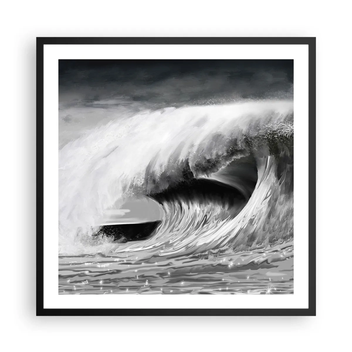 Plakát v černém rámu - Hněv oceánu - 60x60 cm