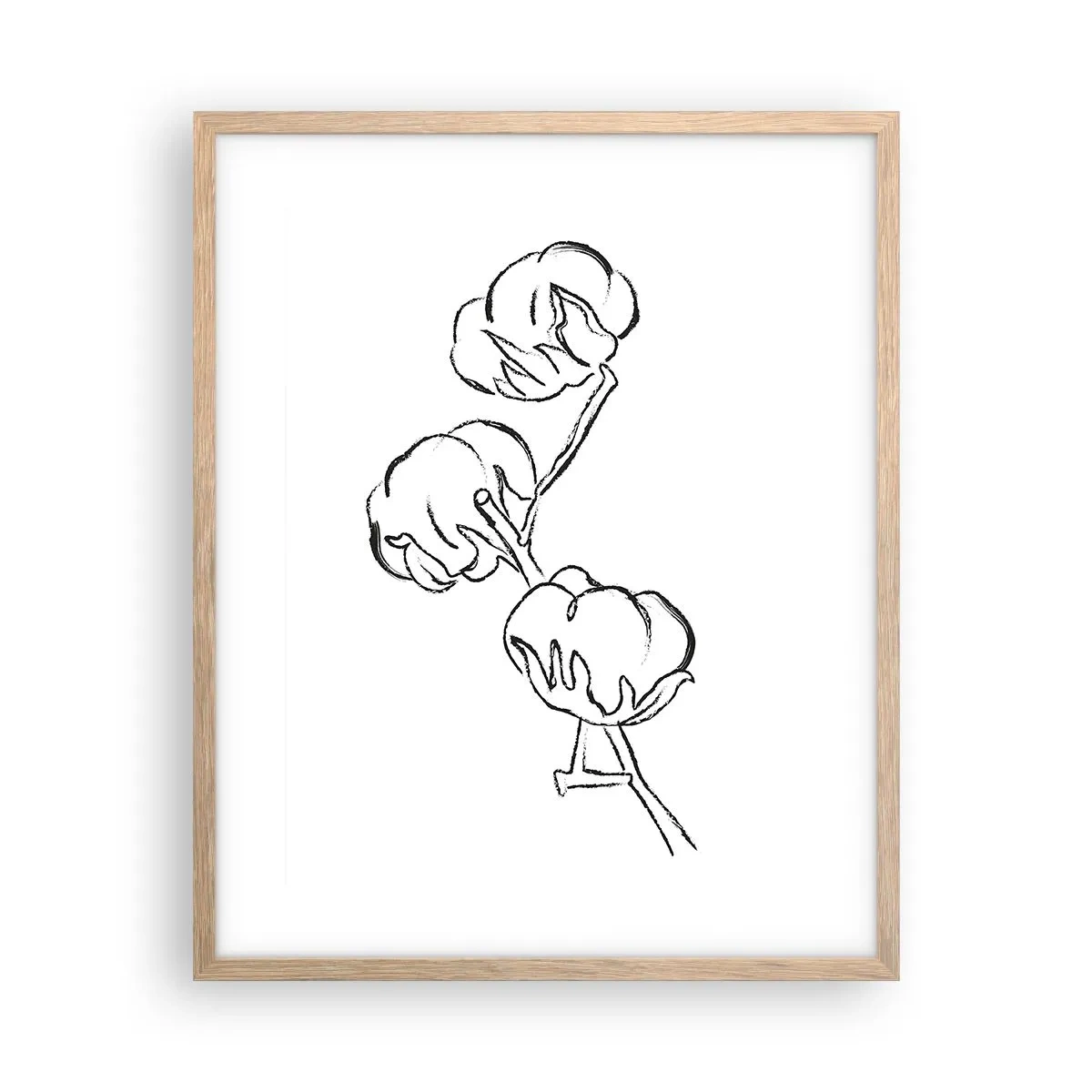 Plakát v rámu světlý dub - Bavlněné chmýří - 40x50 cm