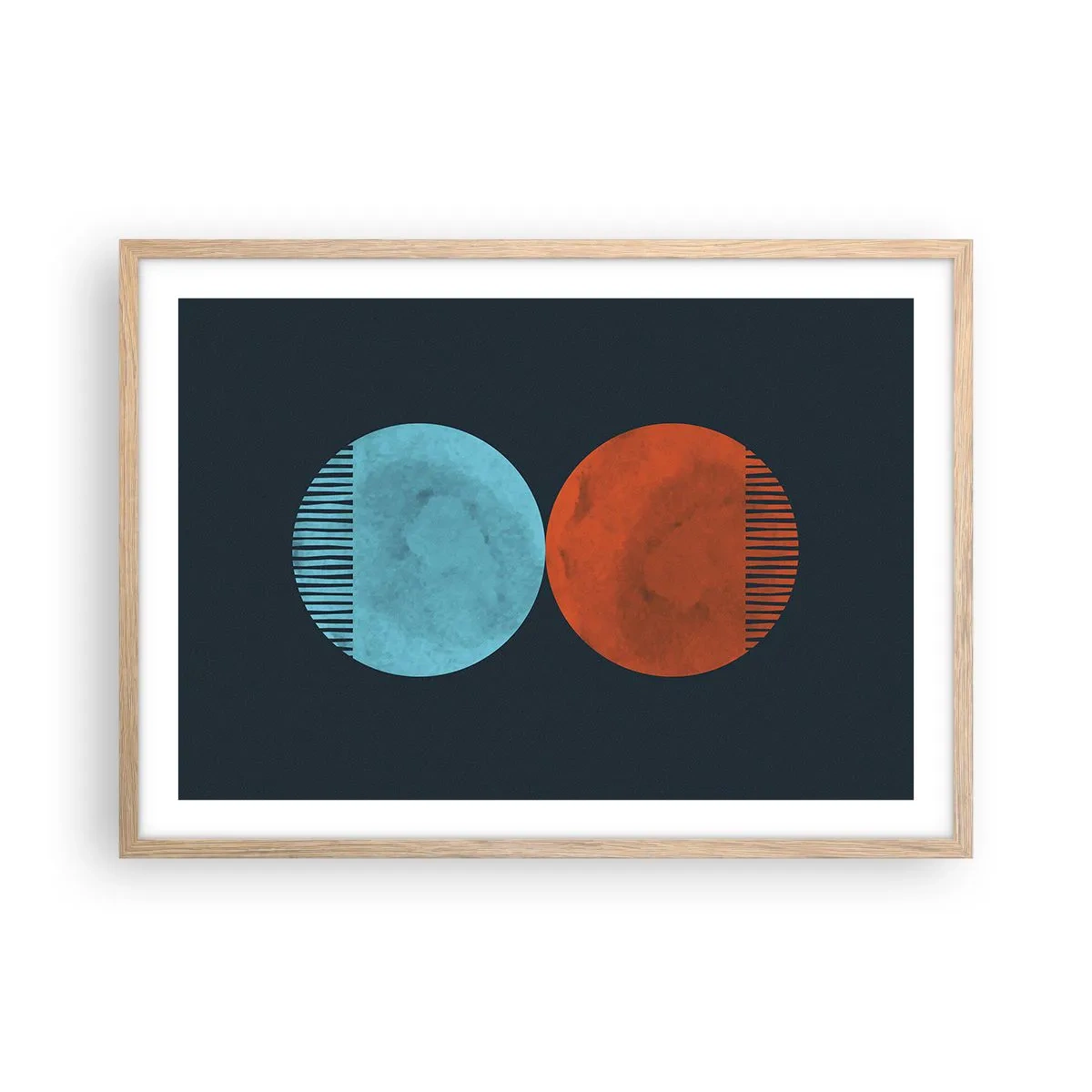 Plakát v rámu světlý dub - Pouze geometrie? - 70x50 cm