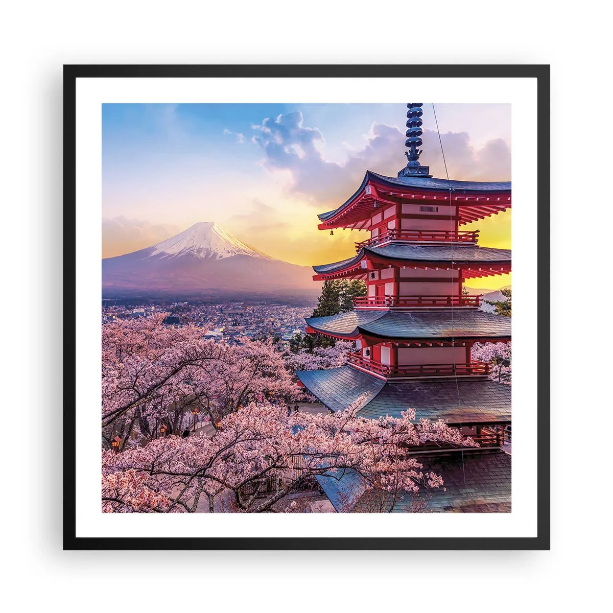 Plakát v černém rámu - Podstata japonského ducha - 60x60 cm
