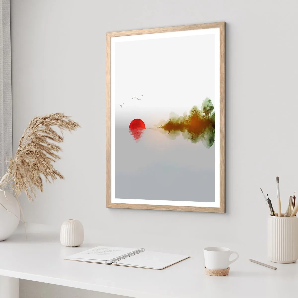 Plakát v rámu světlý dub - Příslib klidu - 50x70 cm