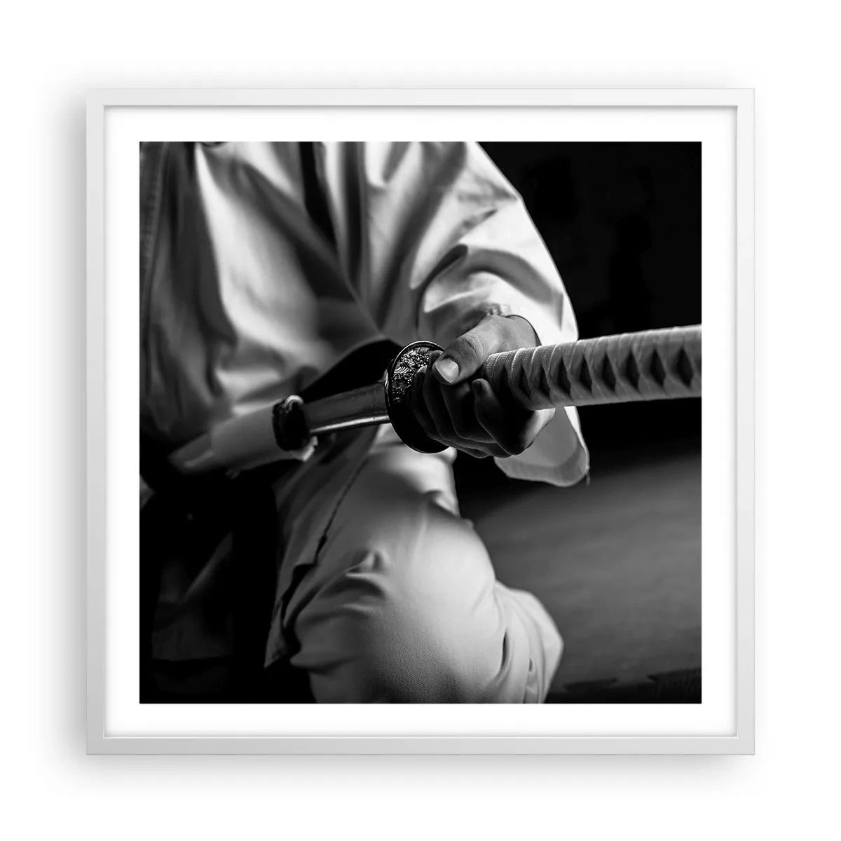 Plakát v bílém rámu - Duše bojovníka - 60x60 cm