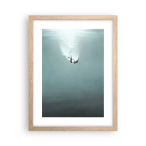 Plakát v rámu světlý dub - V objetí oceánu - 30x40 cm
