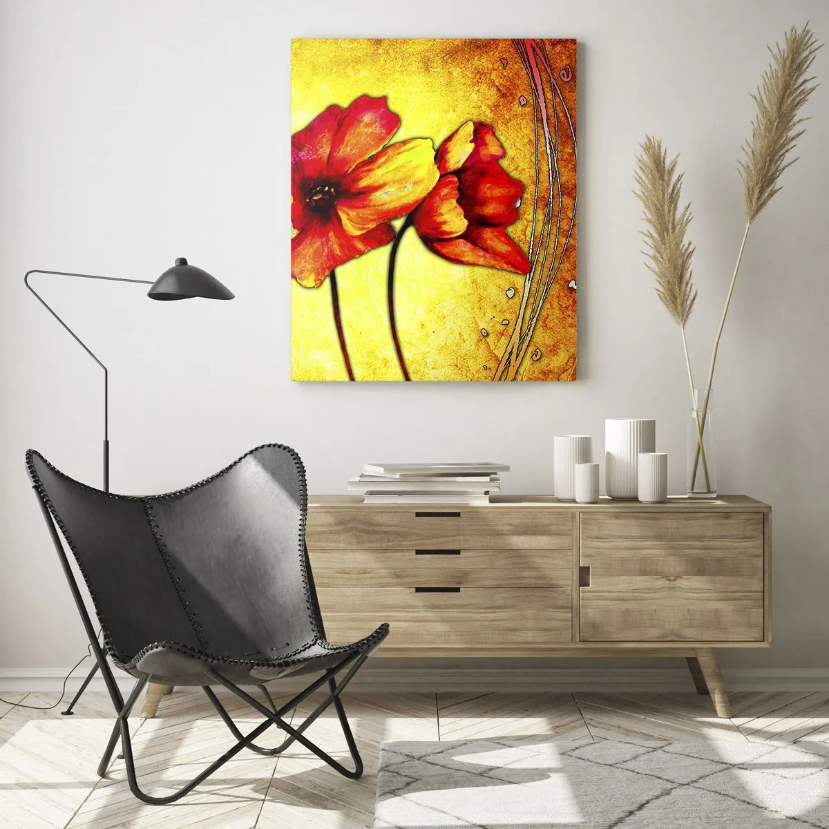 Obraz na skle - V secesní dekoraci - 50x70 cm