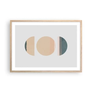 Plakát v rámu světlý dub - Kruh za kruhem - 70x50 cm