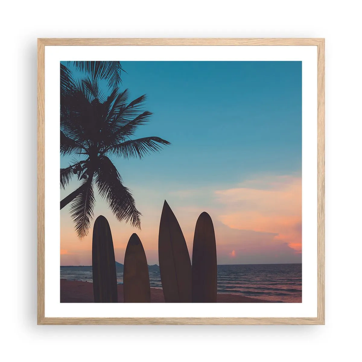 Plakát v rámu světlý dub - Zítra bude také zábava - 60x60 cm