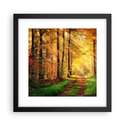 Plakát v černém rámu - Lesně-zlaté ticho - 30x30 cm