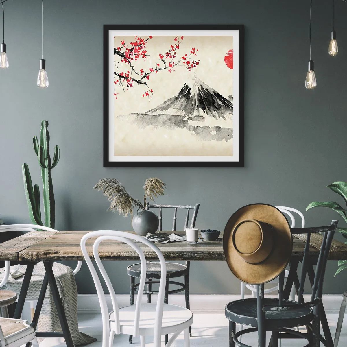 Plakát v černém rámu - Zamilujte se do Japonska - 30x30 cm