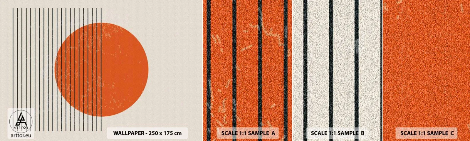 Vzor Fototapety Samolepicí Deluxe Sticker - Vždy slunce - slunce, Minimalistický, Čáry - 100x30 cm