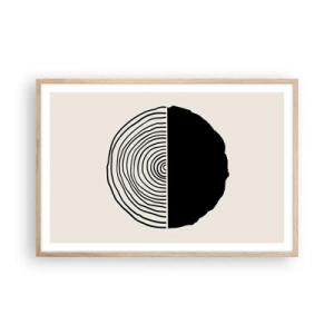 Plakát v rámu světlý dub - Půl na půl - 91x61 cm