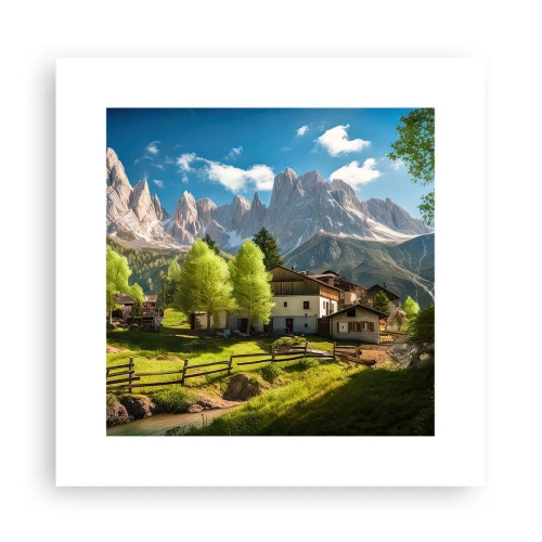 Plakát - Alpská idyla - 30x30 cm