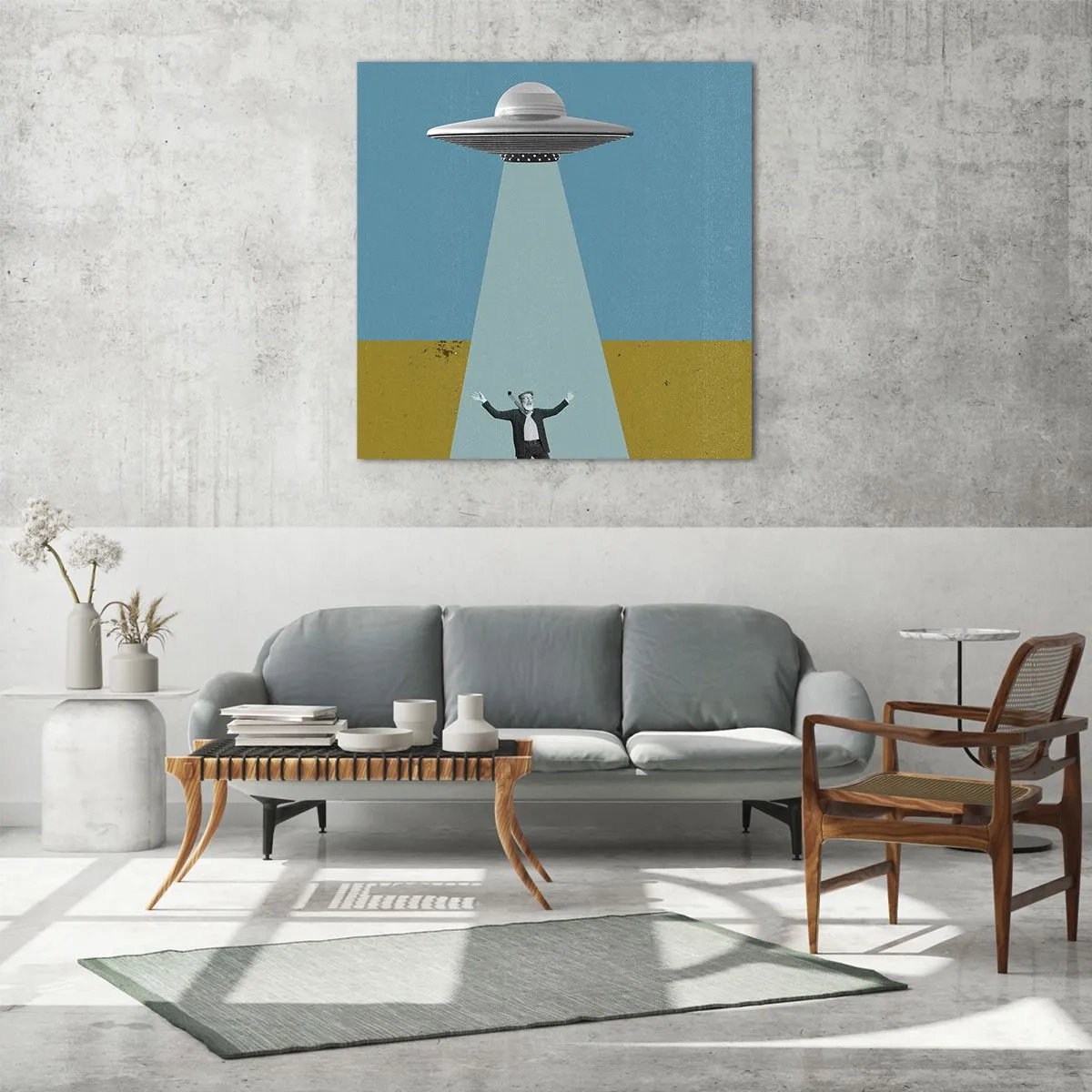 Obraz na skle - Blízké setkání - 60x60 cm