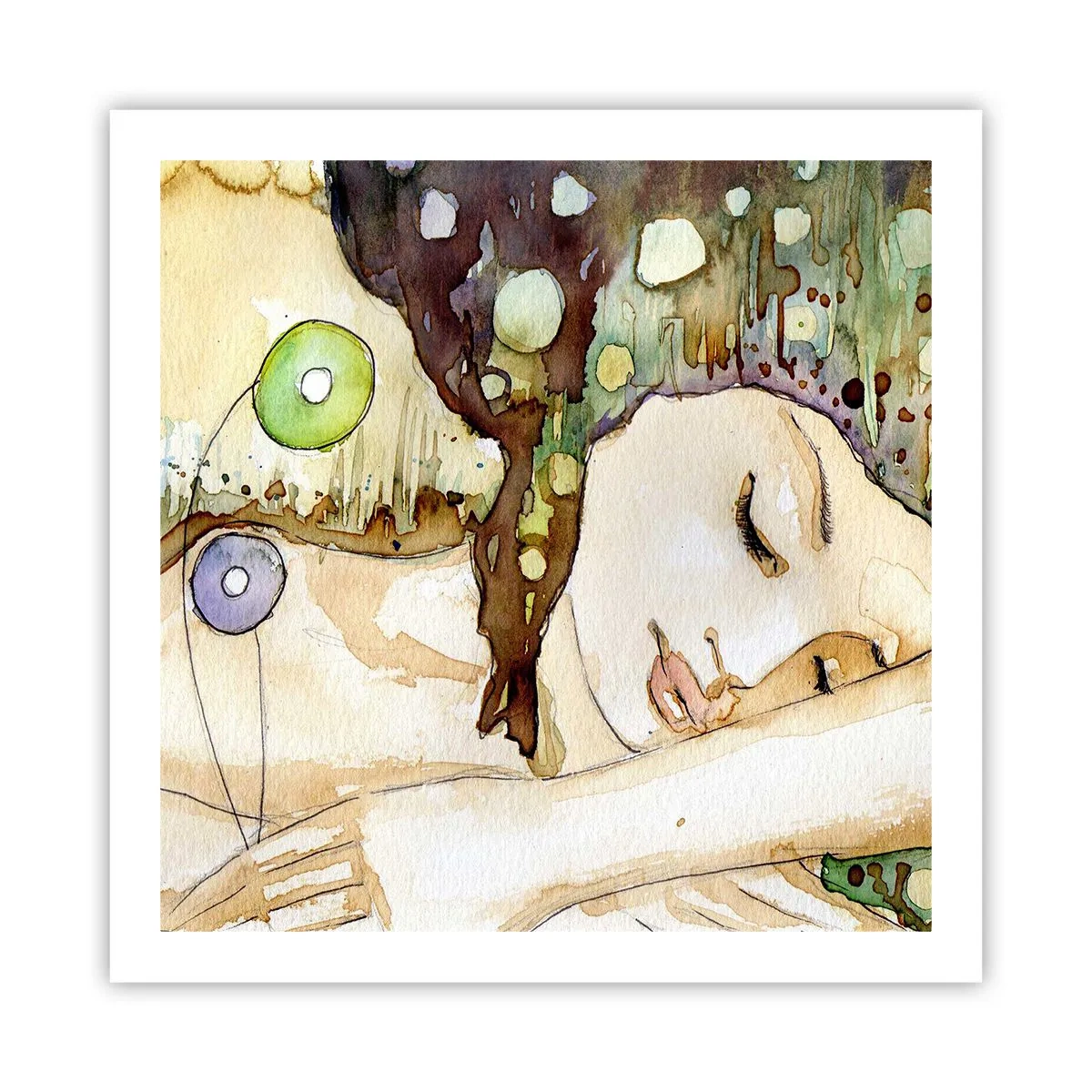 Plakát - Smaragdově-fialový sen - 60x60 cm