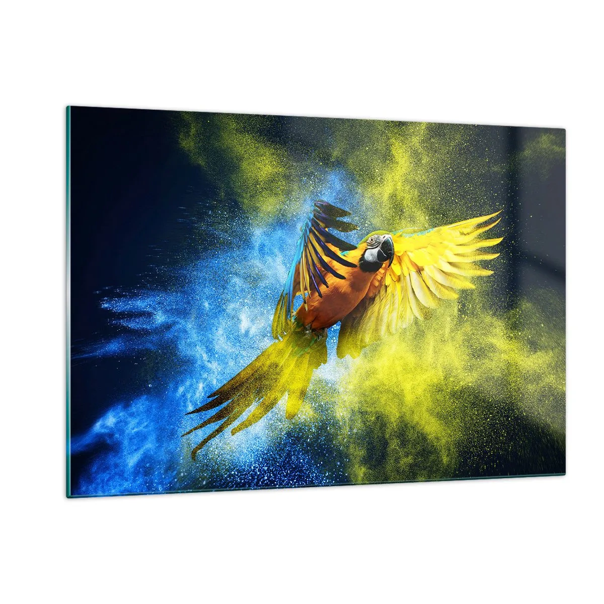 Obraz na skle - V modro-zlatém prachu - 120x80 cm