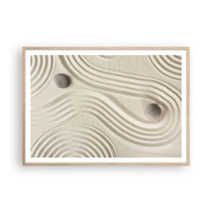 Plakát v rámu světlý dub - Dotek tepla - 100x70 cm