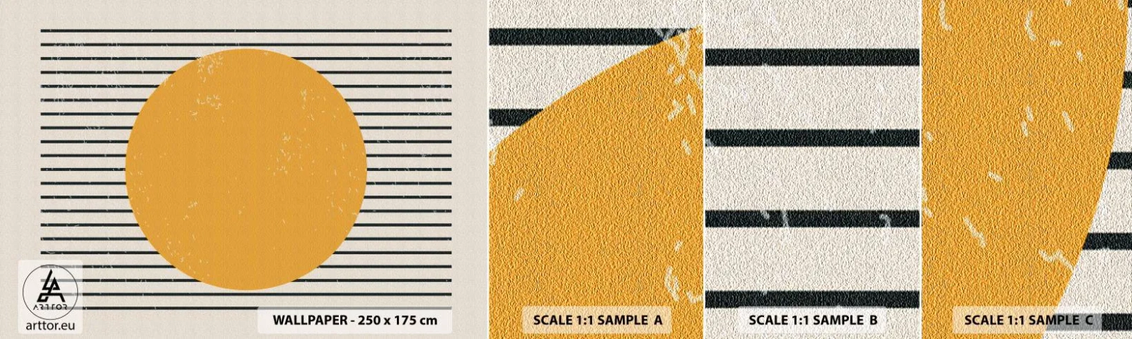 Fototapeta Vzorek Standard Eco - Síla jednoduchosti - slunce, Kolo, Čáry - 100x30 cm
