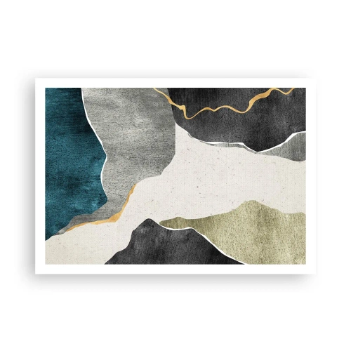 Plakát - Mozaiková kompozice se zlatou nití - 100x70 cm