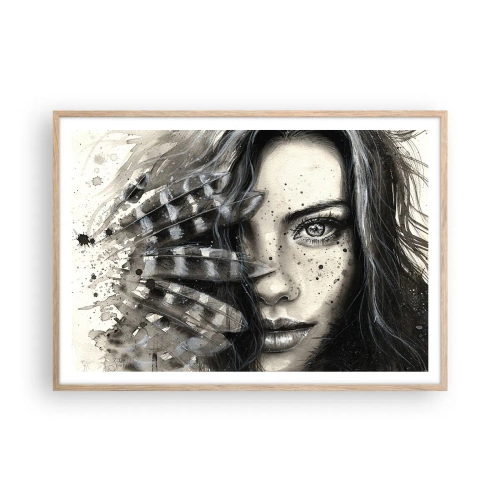 Plakát v rámu světlý dub - Divoká krása - 100x70 cm
