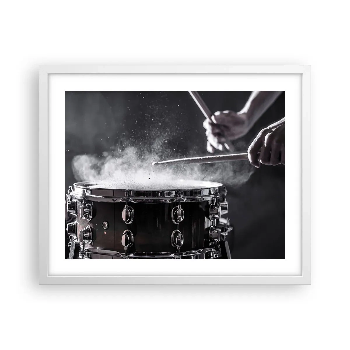 Plakát v bílém rámu - Puls hudby - 50x40 cm