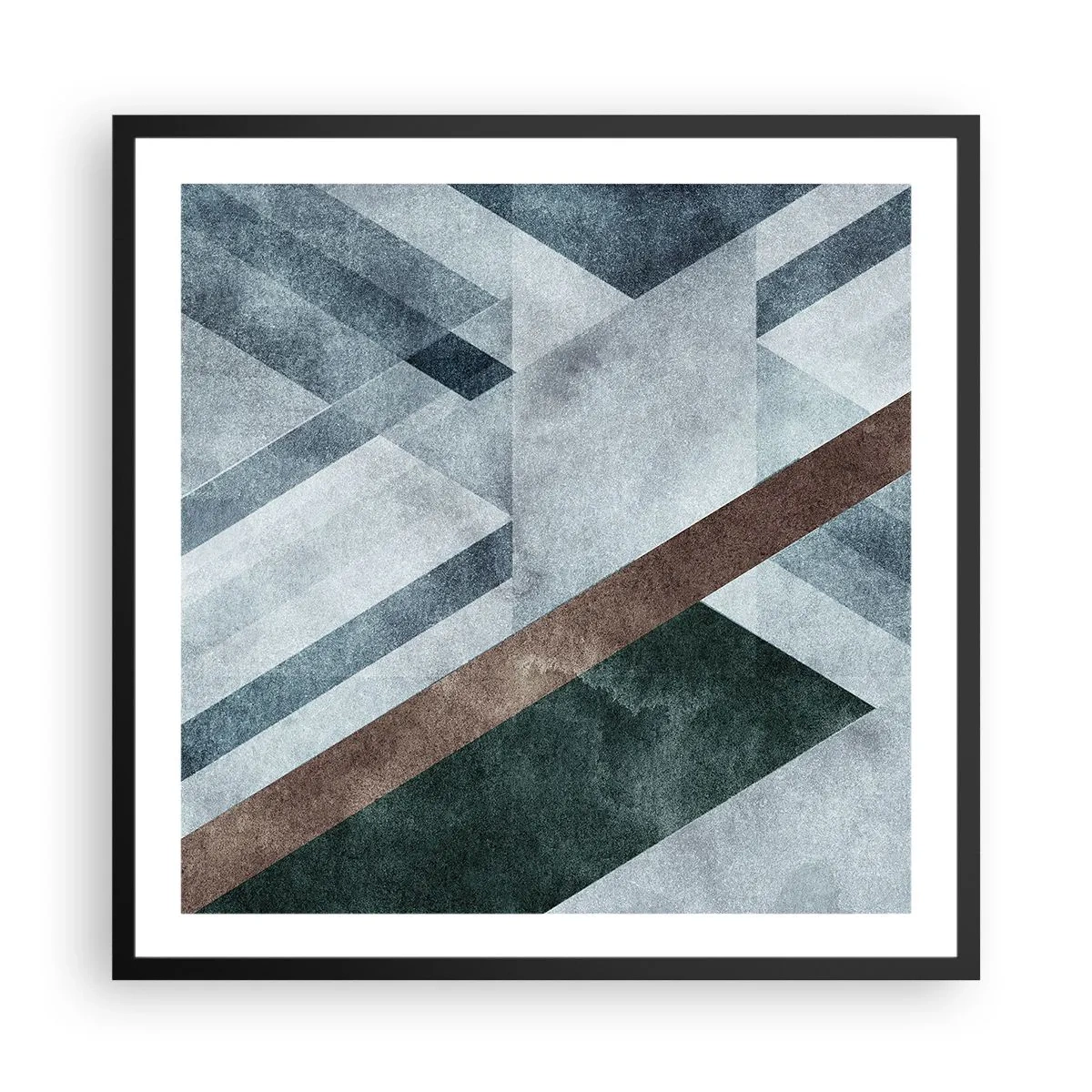 Plakát v černém rámu - Sofistikovaná elegance geometrie - 60x60 cm