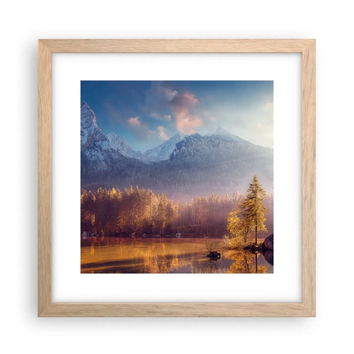 Plakát v rámu světlý dub - V horách a údolích - 30x30 cm