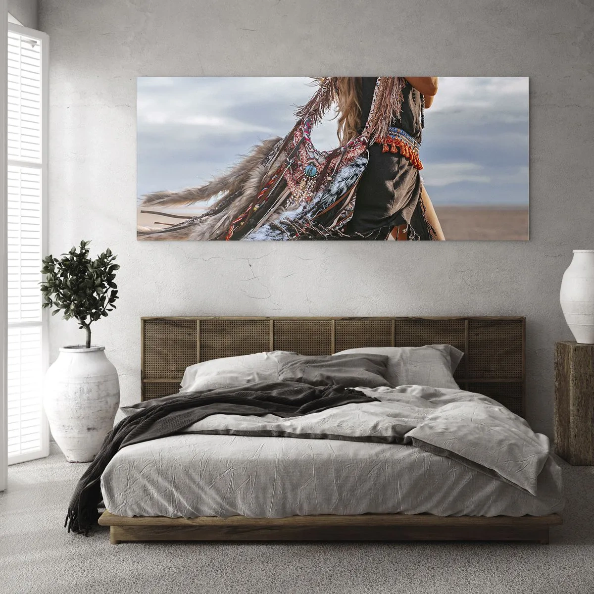 Obraz na skle - Šamanovo děvče - 100x40 cm