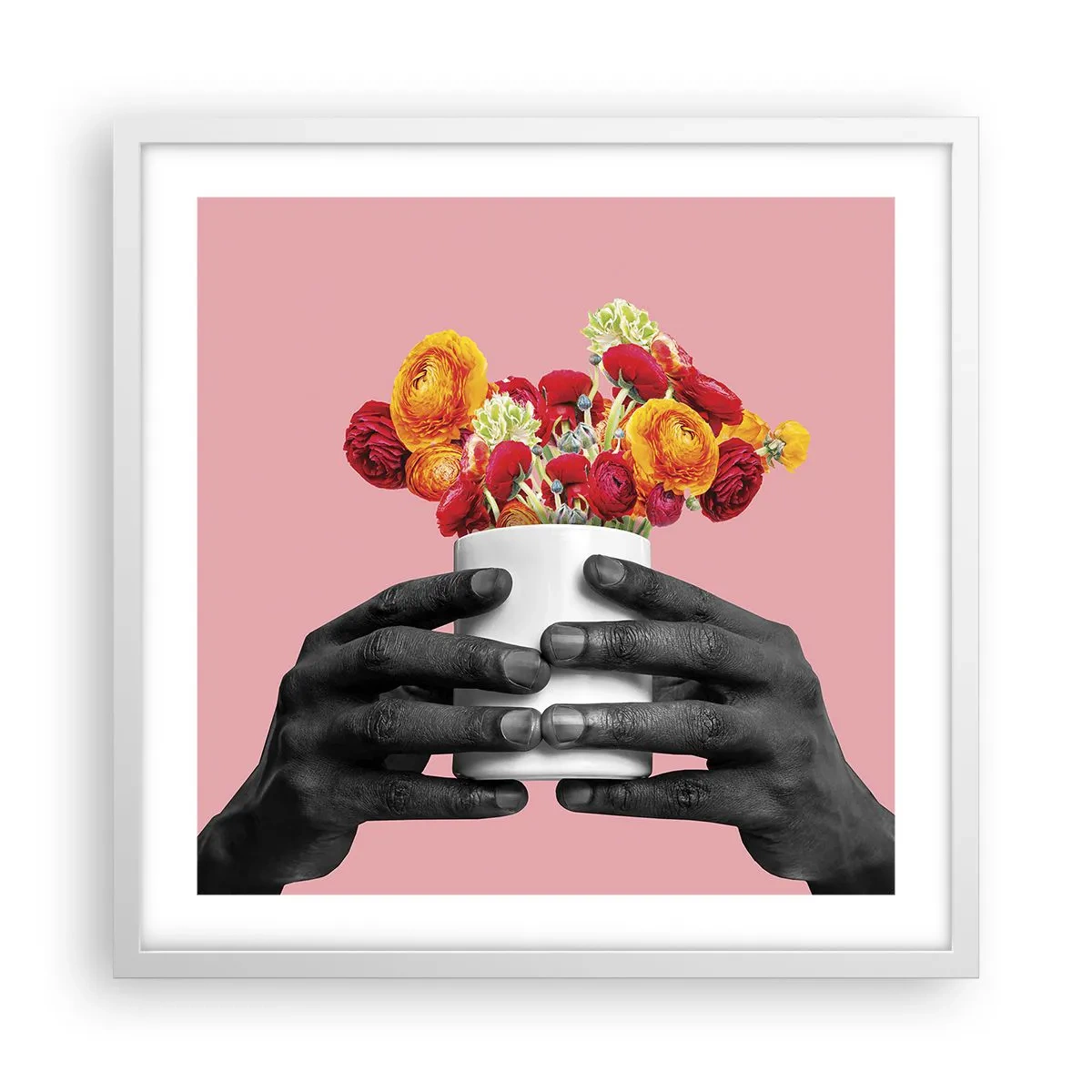 Plakát v bílém rámu - Apoteóza života - 50x50 cm