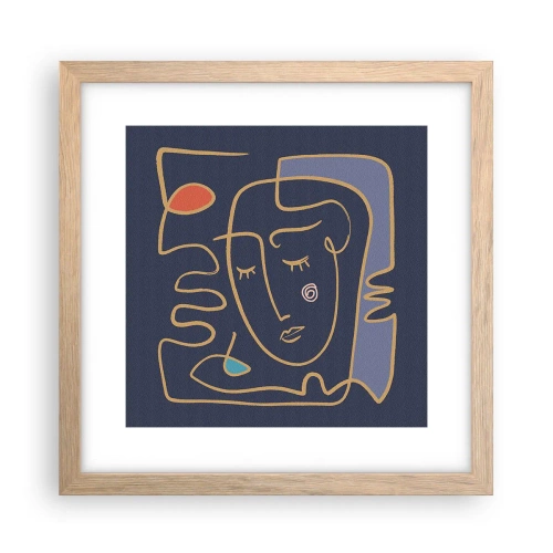 Plakát v rámu světlý dub - V zádumčivosti - 30x30 cm