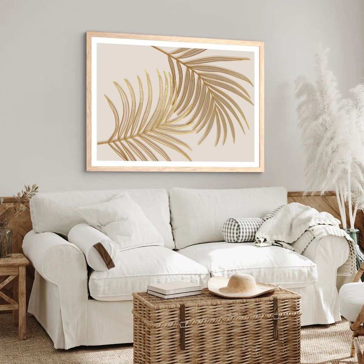 Plakát v rámu světlý dub - Zlatá palma! - 100x70 cm