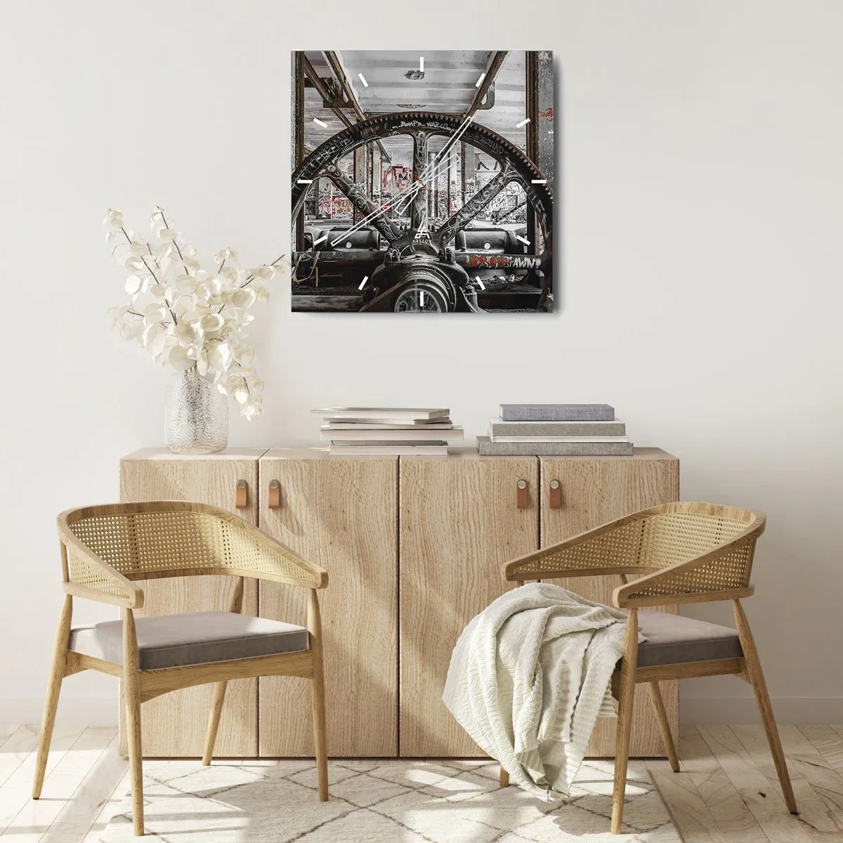 Nástěnné hodiny - Tajný život továrny - 30x30 cm