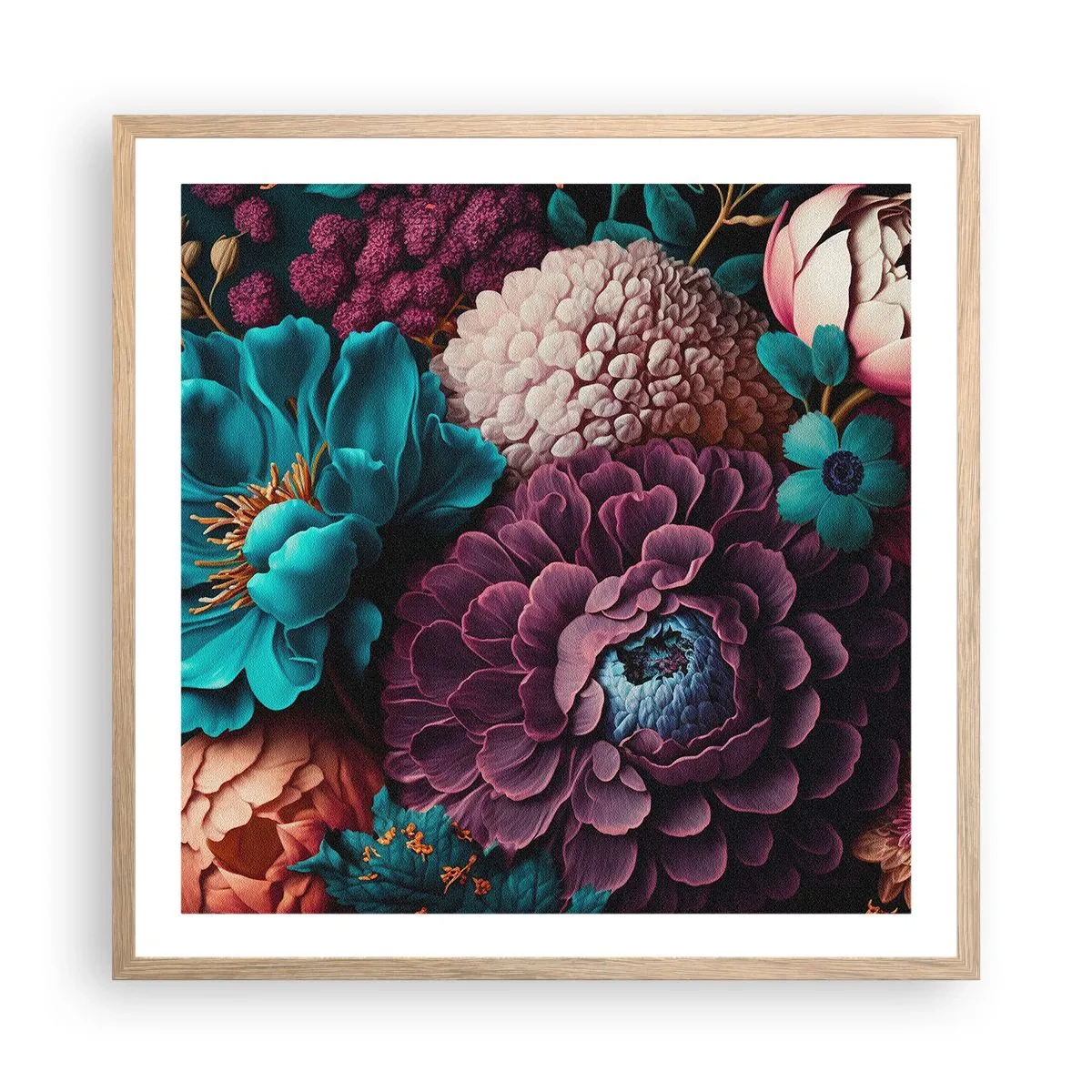 Plakát v rámu světlý dub - Úroda přírody - 60x60 cm